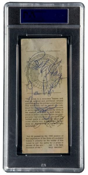 1972 SUPER BOWL VI FULL UNUSED TICKET SIGNED BY 6 INCLUDING MVP ROGER STAUBACH PSA/DNA AUTHENTIC