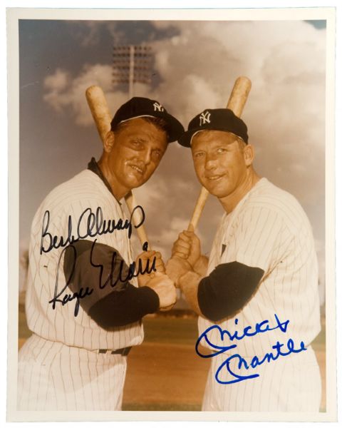 MICKEY MANTLE AND ROGER MARIS SIGNED COLOR PHOTO