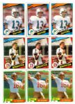 1977 THRU 1989 FOOTBALL ROOKIE CARD LOT OF 36 INCLUDING MONTANA (4), ELWAY (6), MARINO (4) AND RICE (4)