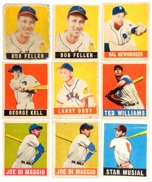 1948 LEAF BASEBALL LOT OF 86 (60 DIFFERENT) INCLUDING FELLER, DIMAGGIO AND WILLIAMS