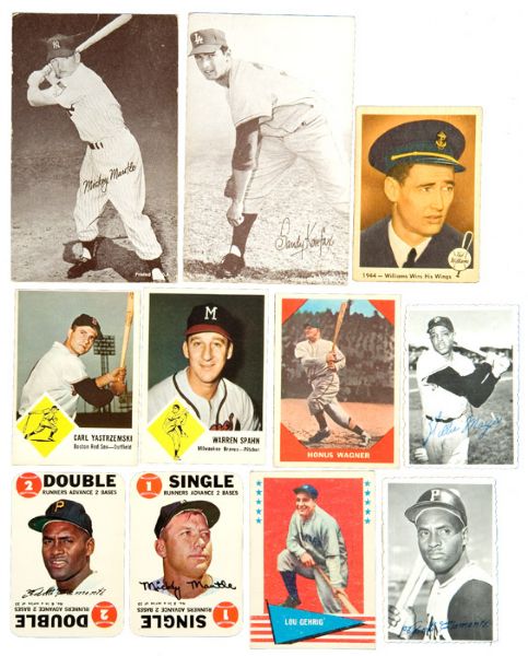 1960S TOPPS, FLEER, POST, EXHIBIT BASEBALL SET, NEAR SET AND LOTS OF 650 CARDS WITH MANY HALL OF FAMERS