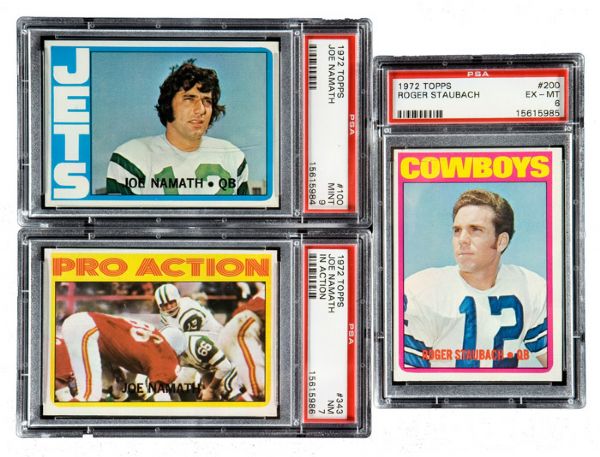 1972 TOPPS FOOTBALL COMPLETE SET OF 351 WITH MINT PSA 9 NAMATH