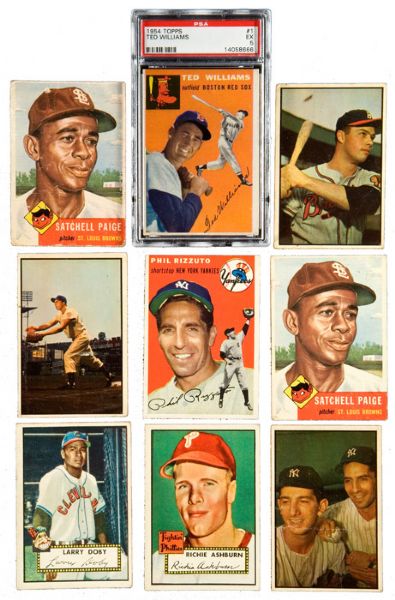1952 THRU 1954 TOPPS AND BOWMAN CHILDHOOD CARD COLLECTION OF 240 WITH STARS