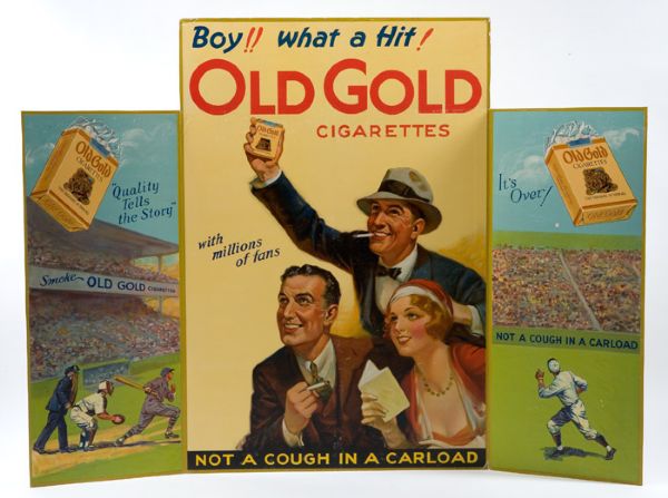 OLD GOLD VINTAGE TRI-FOLD ADVERTISING DISPLAY PIECE