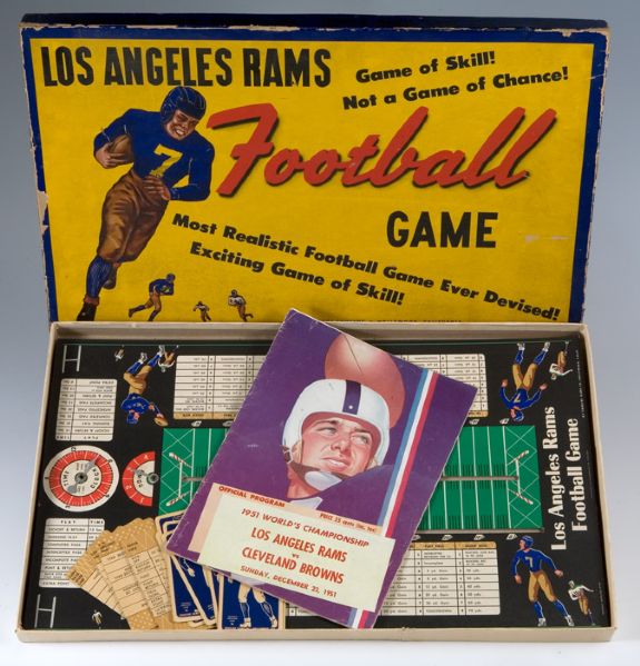1951 LOS ANGELES RAMS WORLD CHAMPIONSHIP PROGRAM AND 1950S FOOTBALL GAME