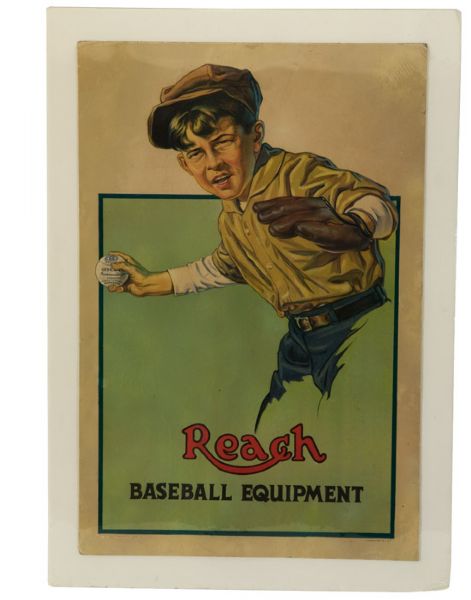 CIRCA 1940S REACH BASEBALL EQUIPMENT AD DISPLAY