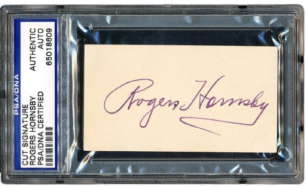 ROGERS HORNSBY CUT SIGNATURE