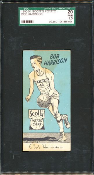 1950-51 SCOTTS POTATO CHIPS BOB HARRISON SGC 20 FAIR