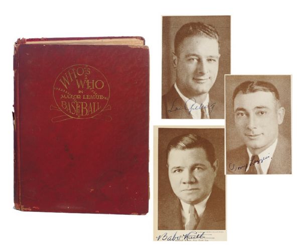 1933 WHOS WHO IN MLB BOOK SIGNED BY 30 INCLUDING RUTH, GEHRIG AND 13 OTHER YANKEES
