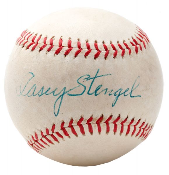 CASEY STENGEL SINGLE SIGNED BASEBALL