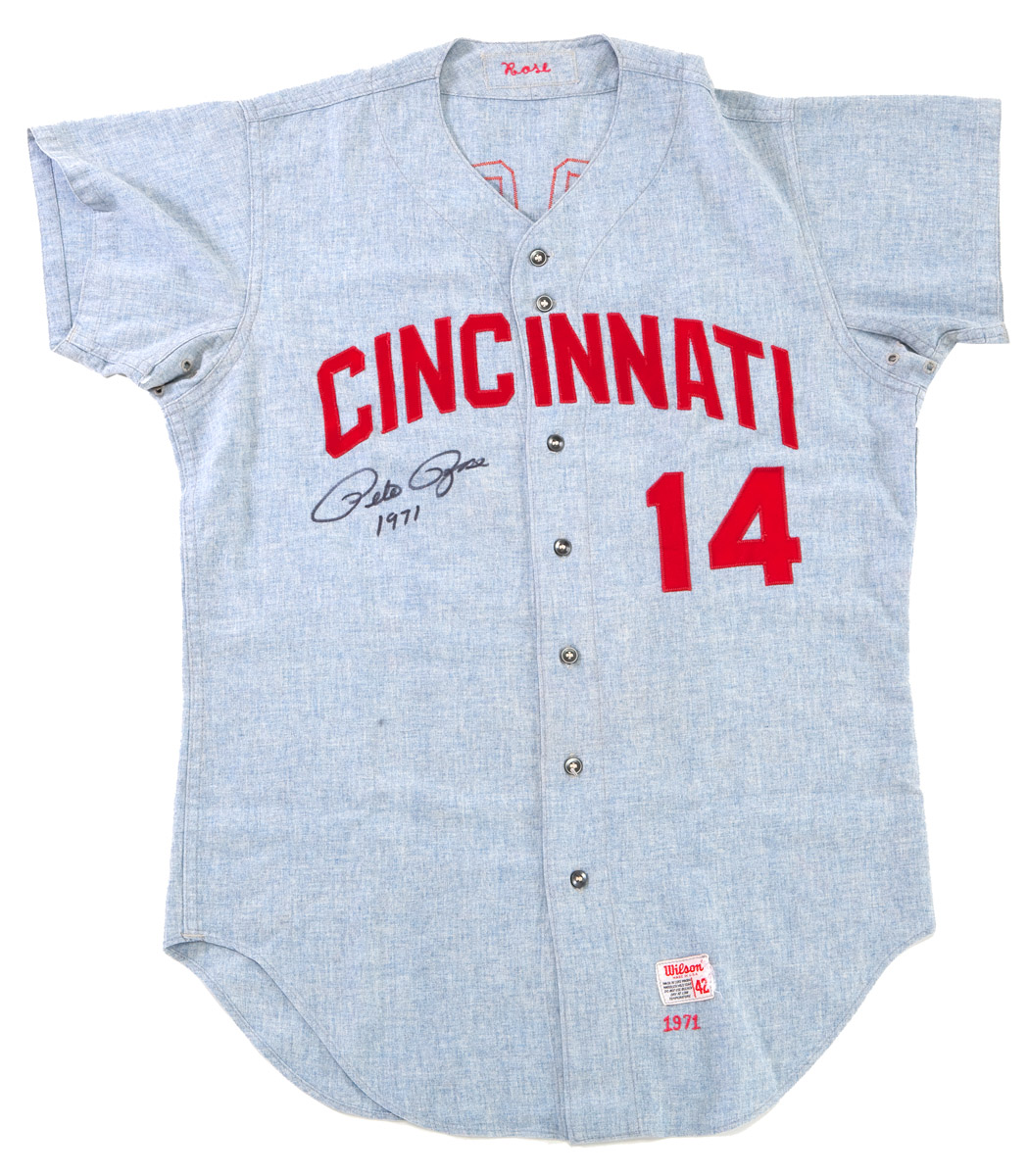 Lot Detail - 1971 Pete Rose Cincinnati Reds Game-Used & Autographed Road  Flannel Jersey with Possible Attribution to the 1970 World Series (JSA •  PSA/DNA • Originally Sourced From Rose's Wife • Graded A9.5)