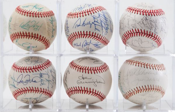1970S THRU 1990S ST. LOUIS CARDINAL TEAM AND ALL-STAR SIGNED BASEBALL LOT OF 12