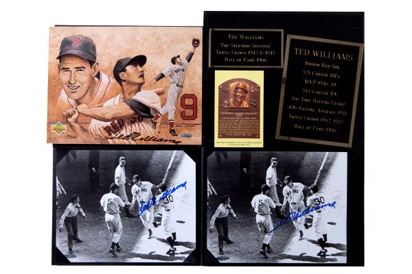 TED WILLIAMS UPPER DECK AUTHENTICATED SIGNED PHOTO LOT OF 3