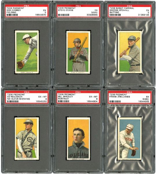 1909-11 T206 EX PSA 5 AND EX-MT PSA 6 GRADED LOT OF 12 DIFFERENT