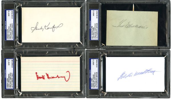 LOT OF 36 HALL OF FAMER AUTOGRAPHS GRADED MINT 9 BY PSA/DNA 