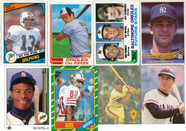 1970s-1980s ROOKIE/SUPERSTAR LOT OF 32 PLUS 1982 TOPPS TRADED, 1984 FLEER UPDATE AND 1952 TOPPS REPRINT SETS