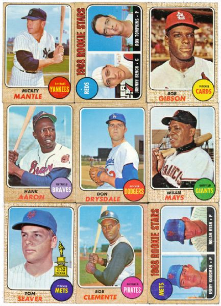 1968 TOPPS BASEBALL COMPLETE SET OF 598 PLUS EXTRAS