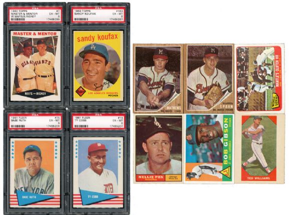 MAINLY 1960-63 TOPPS AND FLEER LOT OF 354