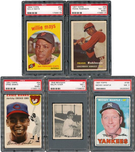1948-1969 HALL OF FAME AND STAR CARD LOT OF 37