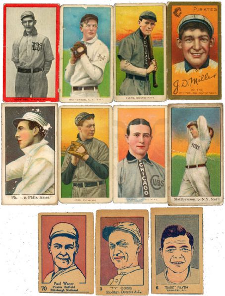 PRE-WAR LOT OF 110 MAINLY "T", "E", AND "W" CARDS