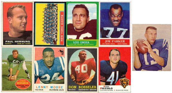 1957-64 FOOTBALL CARD LOT OF 181 WITH TOPPS, FLEER, PHILADELPHIA, AND MORE