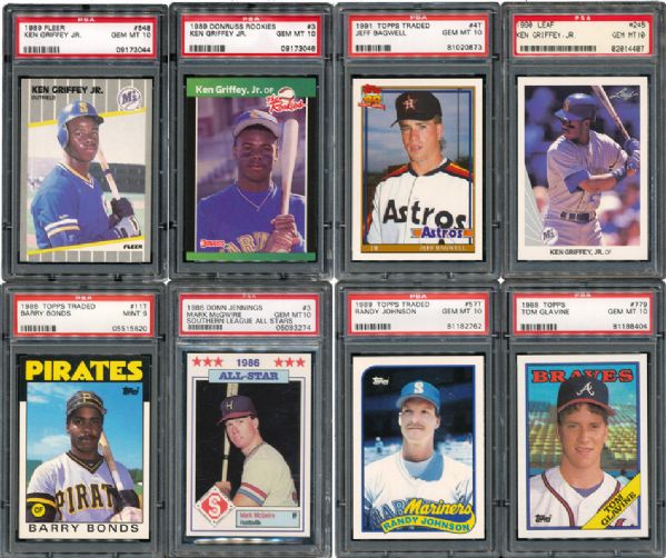 MOSTLY 1980S THRU 1990S ROOKIES/HALL OF FAMERS/ STARS LOT OF 290+ CARDS