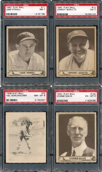 1940 PLAY BALL NM PSA 7 GRADED LOT OF 11 PLUS MORE