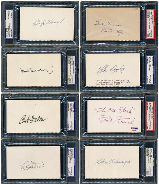 LOT OF 31 HALL OF FAMER AUTOGRAPHS ENCAPSULATED AS AUTHENTIC BY PSA/DNA