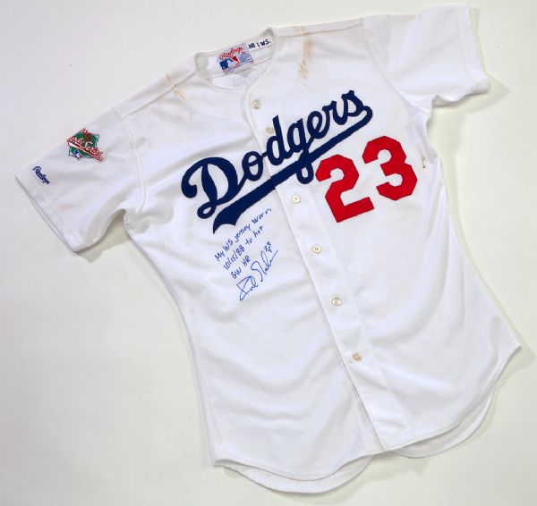 KIRK GIBSONS 1988 WORLD SERIES LOS ANGELES DODGERS JERSEY WORN TO HIT HISTORIC GAME WINNING HOME RUN IN GAME ONE