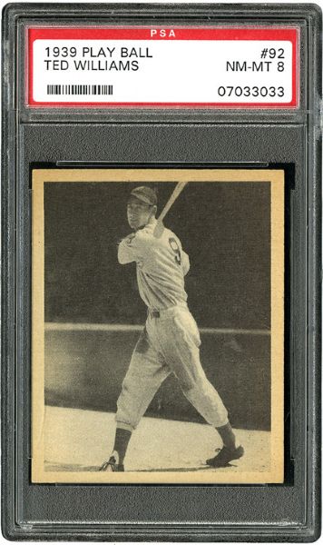 1939 PLAY BALL #92 TED WILLIAMS ROOKIE NM-MT PSA 8