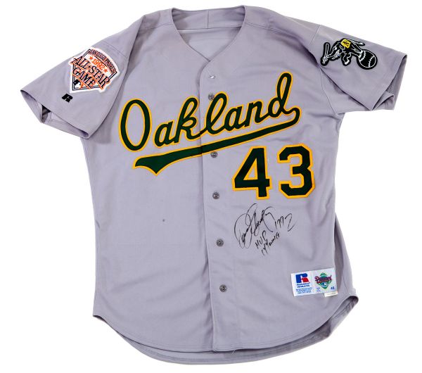1992 DENNIS ECKERSLEY AUTOGRAPHED OAKLAND ATHLETICS GAME WORN ALL-STAR JERSEY