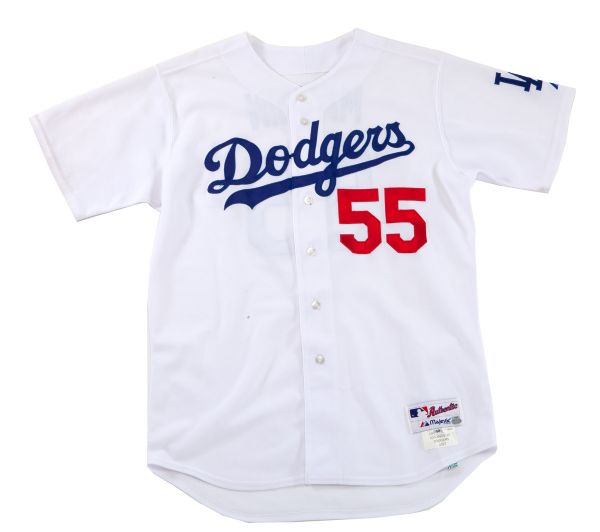 2007 RUSSELL MARTIN LOS ANGELES DODGERS GAME WORN HOME JERSEY