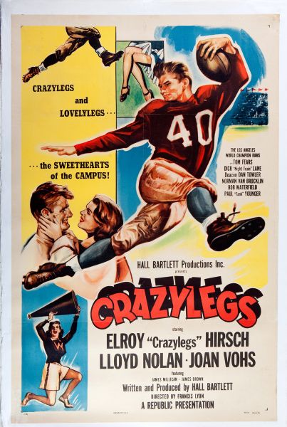 1953 CRAZY LEGS ONE SHEET MOVIE POSTER