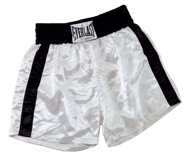 1972-77 MUHAMMAD ALI TRAINING WORN EVERLAST BOXING TRUNKS W/ LOA FROM ALIS ASSISTANT TRAINER