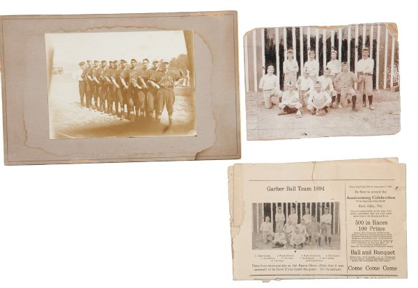 PAIR OF EARLY BASEBALL TEAM CABINET PHOTOS INCL. 1894 GARBER TEAM AND C.1920S HEAVENER BLUES