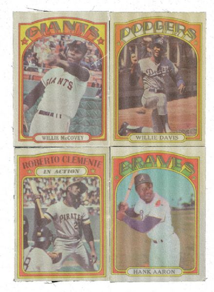 1972 TOPPS CLOTH STICKERS COMPLETE SET OF 33