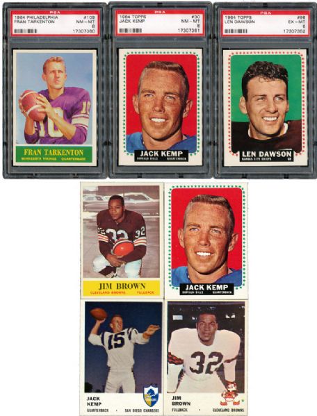 1960-1965 CHILDHOOD LOT OF 572 FLEER, PHILADELPHIA, AND TOPPS FOOTBALL CARDS - LOADED WITH STARS
