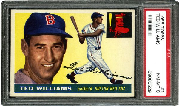 1955 TOPPS #2 TED WILLIAMS NM-MT PSA 8