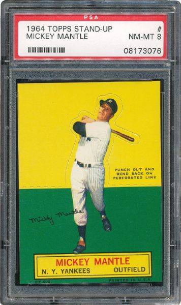 1964 TOPPS STAND-UP MICKEY MANTLE NM-MT PSA 8