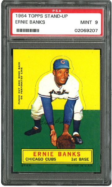 1964 TOPPS STAND-UP ERNIE BANKS MINT PSA 9