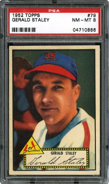 1952 TOPPS #79 GERRY STALEY (RED BACK) NM-MT PSA 8