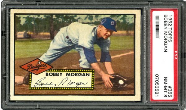 1952 TOPPS #355 BOBBY MORGAN NM-MT PSA 8