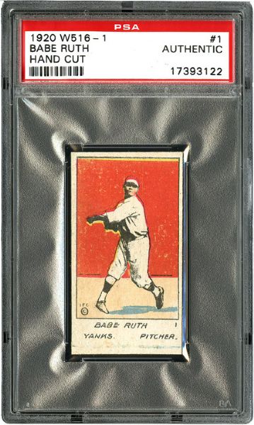 1920 W516-1 #1 BABE RUTH PSA AUTHENTIC (HAND CUT)