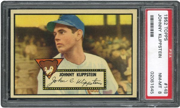 1952 TOPPS #148 JOHNNY KLIPPSTEIN NM-MT PSA 8