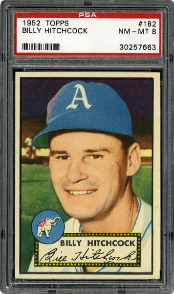1952 TOPPS #182 BILLY HITCHCOCK NM-MT PSA 8