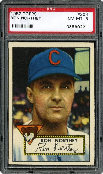 1952 TOPPS #204 RON NORTHEY NM-MT PSA 8