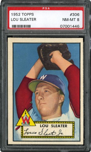 1952 TOPPS #306 LOU SLEATER NM-MT PSA 8