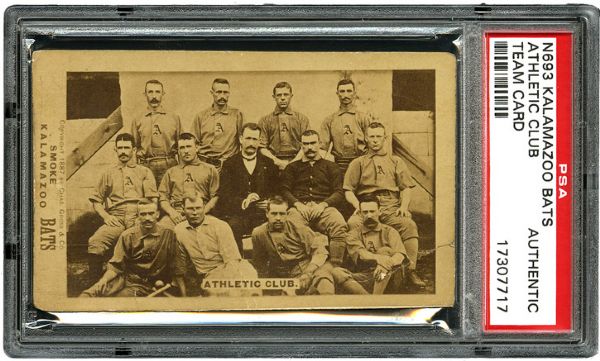 1887 KALAMAZOO BATS (N693) ATHLETIC CLUB TEAM CARD PSA AUTHENTIC