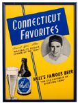 C.1947 "CONNECTICUT FAVORITES" ADVERTISEMENT FOR HULLS FAMOUS BEER FEATURING FRANK "SPEC" SHEA
