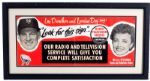 1950S LEO DUROCHER AND LORRAINE DAY AD DISPLAY FOR SYLVANIA RADIO AND TV TUBES 